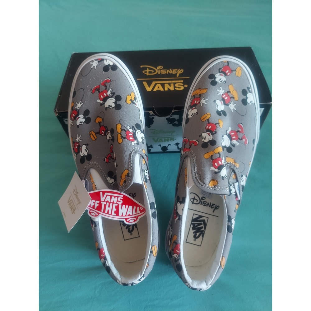 Vans Disney Mickey Mouse Classic Slip-On Frost Grey Men 9 Women 10.5 VN-00MEGHG